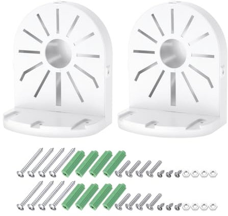PATIKIL Dome Security Camera Mount 6.7 Inch, 2 Pack Universal Dome Right Angle Wall Mounting Bracket Junction Box Plastic, White
