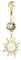 beyoutifulthings Bauch-nabelpiercing Gold Opal-Design Weiß Tribal-Sonne Zirkonia Clear Nabel-Piercing Chirurgenstahl Bananabell Stab-länge 10-mm