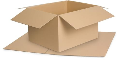 WePack 25 Stück Faltkarton 400x300x250 mm Versandkarton E-commerce Karton 1-Wellig 400G Braun Kartonage Verpackung Postkarton Versandschachtel Paket Päckchen