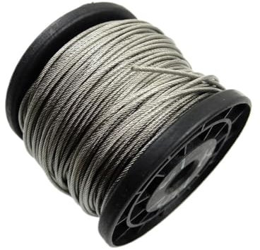 Cavo flessibile in acciaio rivestito in PVC da 5 metri, cavo morbido, stendibiancheria in acciaio inossidabile trasparente, diametro 0,8 mm, 1 mm, 1,5 mm, 2 mm, 3 mm.(Diameter 0.6mm 1x7)