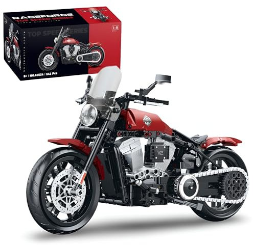 DrmBeyd Technik 1:8 Motorrad Bausteine für Davidson Motorrad, 542 Teile Klemmbausteine Technik Supermotorrad, Kompatibel mit Großen Marken, Motorrad Geschenk für Erwachsene und Jungen