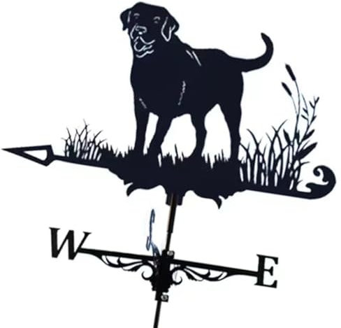 Wetterfahne in Labrador-Form für Dachdekoration, dekoratives Werkzeug für Garten, Hof, Wetterfahne, Winde, Richtungs-Tracking-Werkzeug