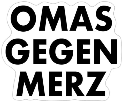 Spreadshirt Politik Anti-CDU Omas Gegen Merz Sticker Aufkleber, 10 x 10 cm, Mattweiß