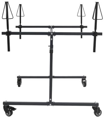 HarBin-Star - Support de peinture rotatif, professionnel pour peinture de jante avec 4 jantes, support de peinture réglable pour ailes, portes, pare-chocs, tréteau de peinture, 90 x 90 x 80 cm (noir)