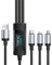 Gonggi 3-in-1 USB Fast Charging Cable, 120W, 1.2M, Luminous Intelligent display of charging power, Compatible with Type-C, iosphone, Android Devices