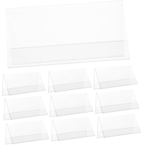 Happyyami 10pièces Porte-noms De Table V-transparent Plastique Tentes De Bureau Double Face Pour Réunions Et Événements Étiquettes De Nom Claires