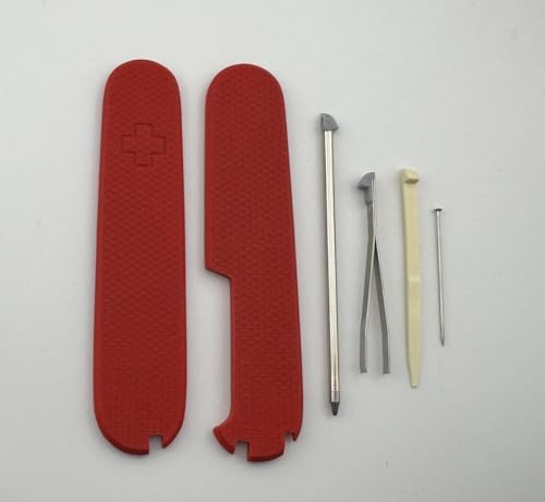 Replacement Covers For Victorinox Scales Plus 91mm Textured G10 Handles With Toothpick Tweezers Pin And Ballpoint Pen