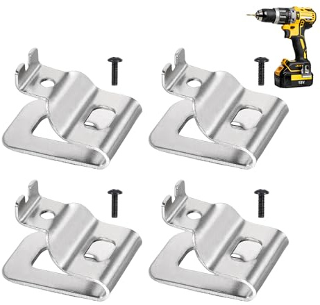 4 Pack Belt Clip Fit for Dewalt, Tool Belt Clip with Screws Stainless Steel for Dewalt, Belt Clips Hook Tools Drill Clip Tool Belts for 20v Power Tools