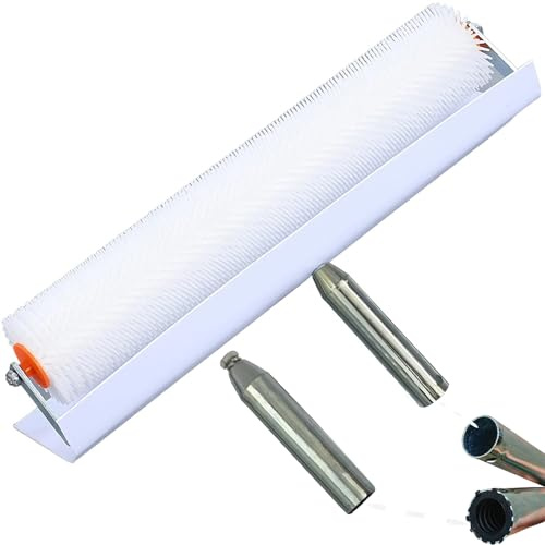 Spiked Aeration Roller Brush, Spiked defoaming Mortar Composite Roller, 20in/500mm Long, Large, for Cement and Latex Leveling, self-Leveling Floor, with 21mm Spikes and Full Coverage Splash Guard