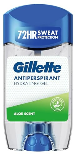 Gillette Aloe Duft Antitranspirant für Männer 70ml | Feuchtigkeitsspendender Gelstift, 72 Stunden Schweißschutz, Anti-Weiße Flecken, Dermatologisch getestet