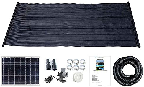 LOWENERGIE Total Solar Swimming Pool Heater Mat 20w Panel Pump Pool Hose Kit (1 MAT, 1.33 X 3M)