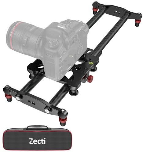 Zecti Kamera-Slider, 32 Zoll/80 cm, verstellbar, Karbonfaser, Kamera-Dolly-Schiene, Slider, Video-Stabilisator, Schiene für Kamera, DSLR, Video, Film, Fotografie, Camcorder, Stabilisator