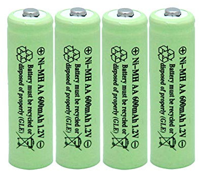 BAOBIAN AA 600mAh 1.2V NiMH Rechargeable Batteries for Solar Light,Solar Lamp,Garden Lights Green(4 PCS)