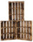 Kontorei geflammte/verbrannte Regalkiste flach mit 3 Fächern 50cm x 40cm x 16cm 3er Set Gewürzregal Regal Obstkiste