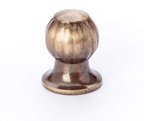 Jugenstil Knopf Zierknopf Abschluss aus Messing patiniert mit Gewinde gold M10x1