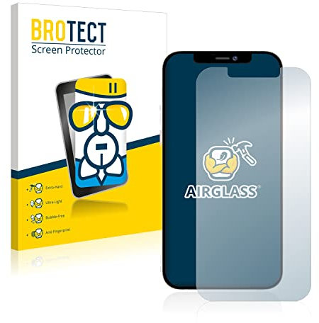 brotect Glass Screen Protector Film compatible with Apple iPhone 12 Pro Max - Glass-Foil 9H Protection [Scratch Resistant, High Clarity]