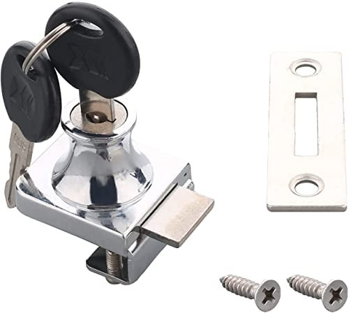 Juvielich 1 x Doppeltürschloss aus Zinklegierung, quadratisch, für Glastüren, Vitrinen, Fenster, 4,8 x 3 cm (L x B) silberfarben