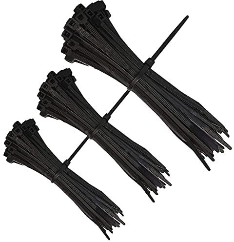 Various Size Black Cable Ties Small Medium Large Strong Heavy Duty Multipurpose Nylon Zip Ties (50, 100mm x 2.5mm)