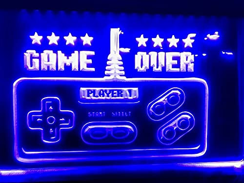 Gioco controller.Game sopra le luci del segno del neon del LED