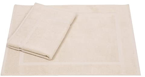 Betz 2 Stück Badvorleger Badematte Badteppich Duschvorleger Frottee Premium Größe 50x70 cm 100% Baumwolle Qualität 650g/m² Farbe Sand