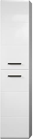 trendteam smart living - Hochschrank Schrank - Badezimmer - Riva - Aufbaumaß (BxHxT) 35 x 170 x 33 cm - Farbe Weiß Hochglanz - 211010301