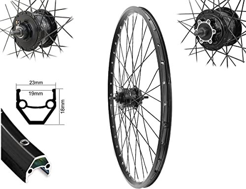 Vorderrad MTB 27,5 Nabendynamo 6 Loch Disc Hohlkammerfelge 650B Scheibenbremse DC19 schwarz