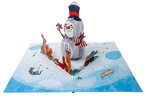 Schneemann Weihnachten 3D Pop Up Karte Handgemachte Weihnachtskarte Grußkarte für Neujahr Urlaub Geschenk
