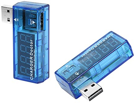 YACSEJAO USB 2.0 Ladegerät Doctor Digital Multimeter USB Digital Power Tester Strom Spannung Monitor Voltmeter Amperemeter Tragbarer USB Detektor Leser (2 Stück)