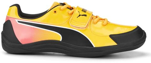 PUMA Track and Field Shoes, Evospeed Throw 10-Zapatos de Atletismo para Hombre, Sun Stream Sunset Glow-Metallic Silver, 9.5, 42.5 EU