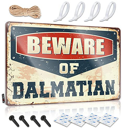 Mancave Signs and Decor Beware of Dalmatiner Metallschild Schuppenzubehör Rasen Warnschild (Größe: 20 x 30 cm)