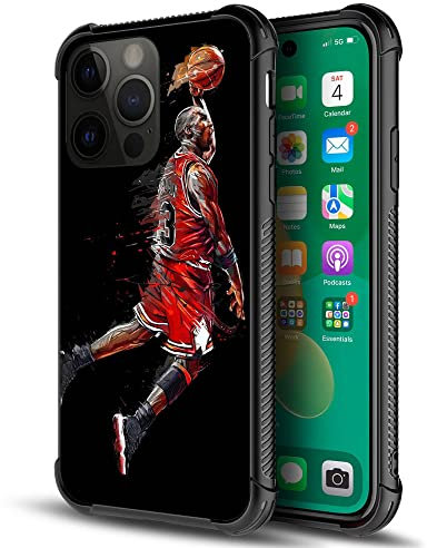 iPhone 14 Pro Max Hülle, Basketballspieler 38 Muster iPhone 14 Pro Max Hülle für Jungen und Herren, stoßfeste Abdeckung, kompatibel mit Apple iPhone 14 Pro Max 6.7 Zoll Basketballspieler 38