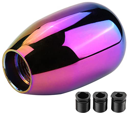 Universal-Schaltknaufkopf, 5 Geschwindigkeiten, Metall, manuelle Schaltung, Auto-Schaltknauf, Kopfschalthebel, mehrfarbig, optionale Fahrzeugteile, Ersatz mit 3 Adaptern 8/10/12 mm (bunt)