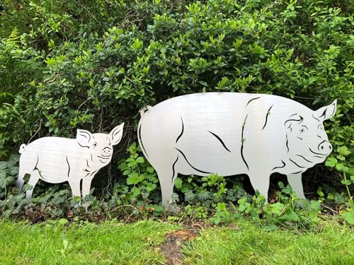 Terma Stahldesign Edelrost Schwein Gartenfigur Handmade Germany tolle gartendeko aus Rost-Metall deko rostoptik Rostfiguren Tiere Garten Rostdeko