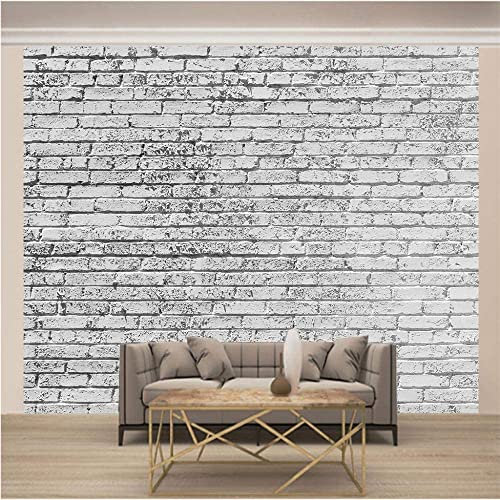 Fond D'Écran 3D Mural Mur De Briques Blanches Papier Peint 3D Mural Papier Peint Mural Affiches Murales Autocollant Mural Bordure Auto-Adhésif Brique Salle De Bain Chambre Amovible Mu 400(L)x280(H) cm