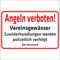INDIGOS UG - Schild Angeln verboten - Vereinsgewässer - Zuwiderhandlungen Werden polizeilich verfolgt - 300x200 mm - 3mm Aluverbund Schilder für Hotel, Firma, Schutz, Kita, Arzt - Hinweisschild