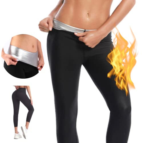 Nano Hertz Pantaloni Sauna Leggings Pants Dimagranti Vita Alta Leggins Sportivi Push Up Tuta per Sudare Snellenti Sauna per Palestra Fitness Corsa Yoga Donna