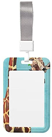 Porte-badge vertical avec pince en forme de girafe pour carte d'identité