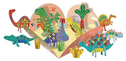 Avenir | Stick N Play Dino World | Sticker Book for Kids | Dinosaur Shaped Cards and Re-usable Stickers. DIY Creative Fun Activity kit. Ages 3+
