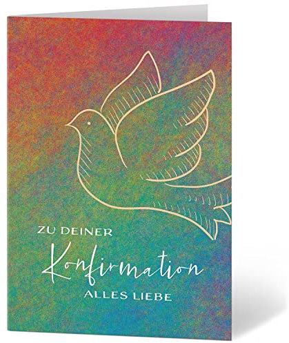 Einladungskarten Manufaktur Hamburg XXL Glückwunschkarte A4 zur Konfirmation - große Karte mit Umschlag Konfirmationskarte Grußkarte für Jungen und Mädchen Motiv 24