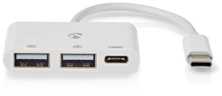 Nedis USB-Hub, 1 x USB-C™, 1 x USB-C™ / 2 x USB 2.0 A-Buchse, 3 Ports, Stromversorgung über USB