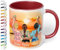 Keramik-Tasse personalisiert mit Namen & Aussehen „Drei Freundinnen am Strand“ – 330ml Kaffeetasse - BFF best friends - Geschenke Geburtstag Weihnachten (Bordeaux)
