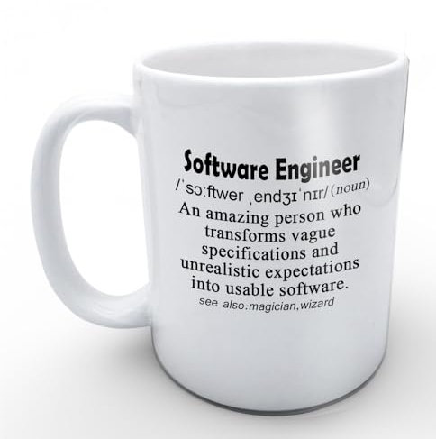 CTIGERS Funny Mug Computer Programmer Gifts for Software Engineer Gift Software Developers Mug Funny Explaination of Sofeware Engineer 11oz WHITE, MUG500 WHITE