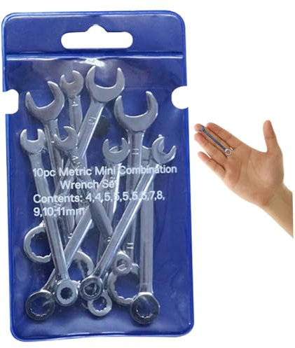 Small Spanner Set 10PCS 4-11mm Metric Spanner Set Rustproof Steel Combination Wrench Sets with Mirror Finishing Ratchet Spanner Set Combination Wrench Sets Draper Spanner Sets