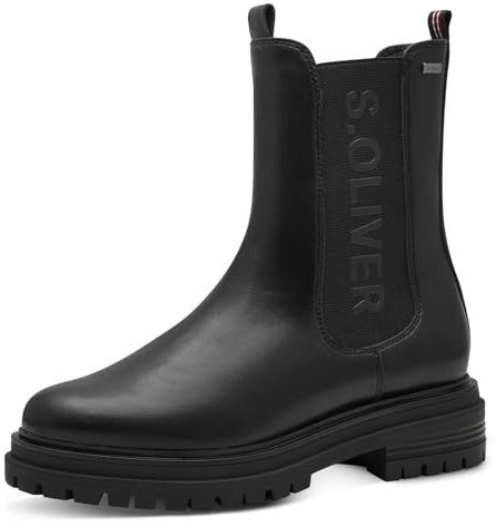 s.Oliver Damen Chelsea Boots mit Reißverschluss Elegant, Schwarz (Black), 39 EU