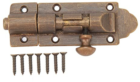 Türschieberiegel-Schloss Massiver Messingguss Antik-Messing | Türschieberiegel-Schloss-Hardware, Schiebetürriegel Mit Schrauben,Türschieberiegelschloss robuster Torschieberiegel