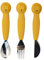Trixie Silikon-Besteck-Set, 3er-Pack, Mr. Lion, Kleinkind-Utensilien, weich, langlebig und griffig, sicheres Geschirr für Kinder, die essen lernen