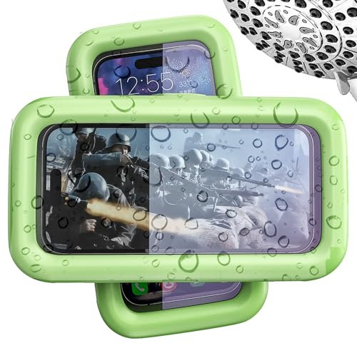 housailei 360 ° drehbare Dusche, Badezimmer, Handyhalterung, wasserdichte Hülle mit Touchscreen, Badewanne für 10,2 cm - 17,8 cm (4 - 7 Zoll) Handywinkel verstellbar, wandmontierte Handyhalterung für