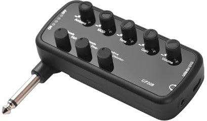 HUIOP Amplificador de bajo Mini amplificador para auriculares portátil Amplificador de bajo Plug and Play para bajo eléctrico Instrumento musical 3 simulaciones de altavoz incorporado Grabación intern