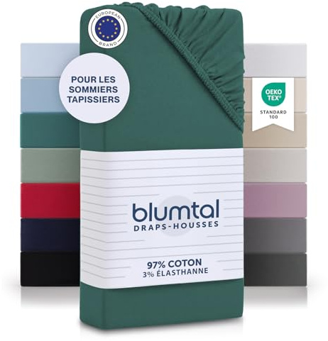Blumtal® Baumwolle Spannbettlaken 160x200x30cm Basics Jersey - Bettlaken Oeko-TEX zertifiziertes Spannbetttuch 160x200cm - Silver Pine