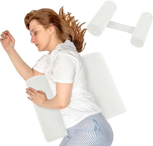 BALAPET Körperkissen für Seitenschläfer-Rückenschläfer, Roll-Zylinderkissen für bessere Schlafatmung (Weiß, große Größe)